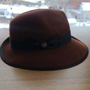 Brown felt Fedora hat